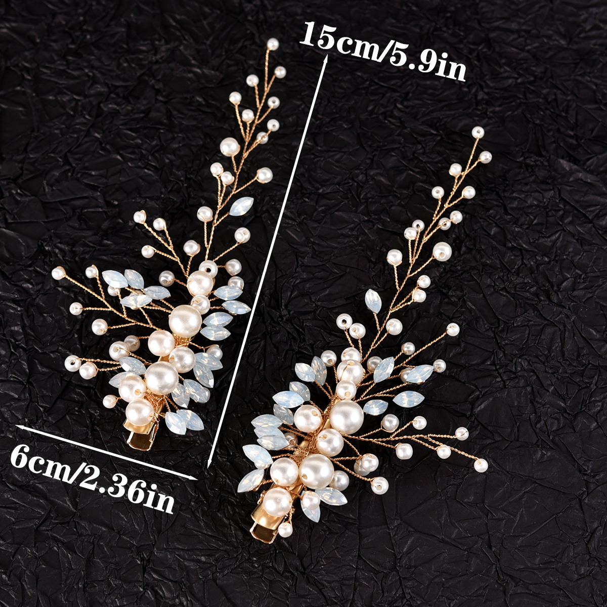 Femmes Style Simple Couleur Unie Alliage Incruster Strass Perle Pince À Cheveux display picture 2