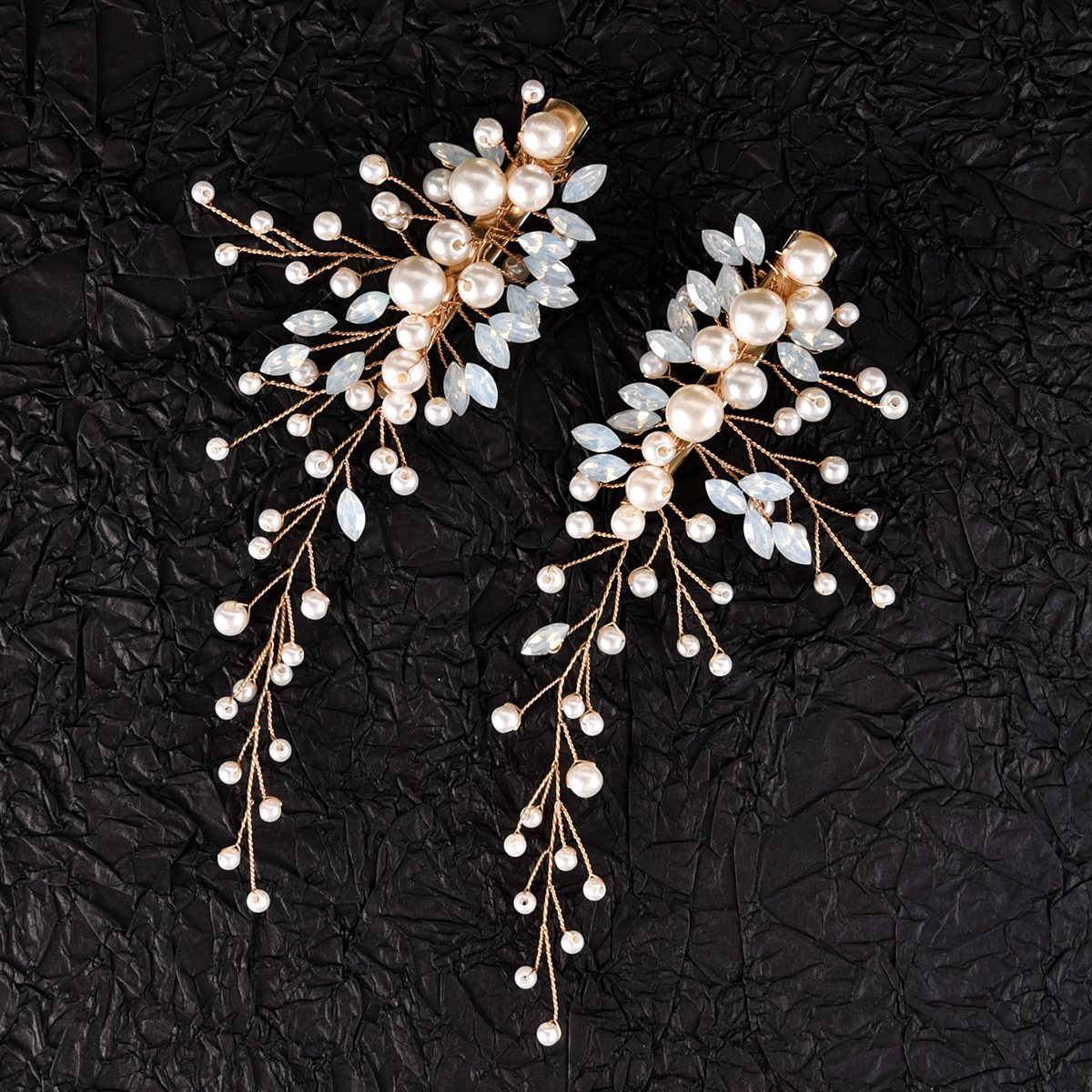 Women's Simple Style Solid Color Alloy Inlay Rhinestones Pearl Hair Clip display picture 4