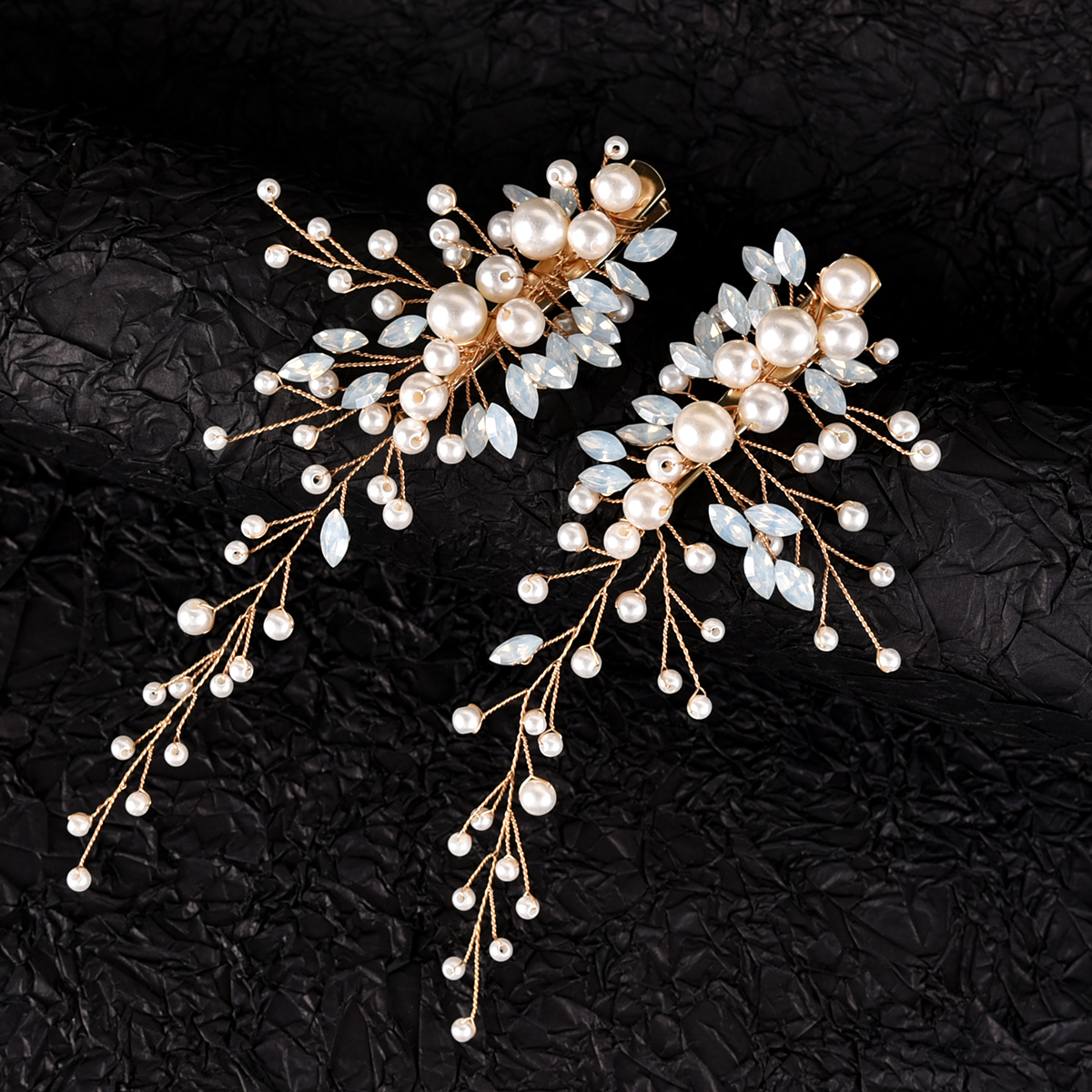 Women's Simple Style Solid Color Alloy Inlay Rhinestones Pearl Hair Clip display picture 1