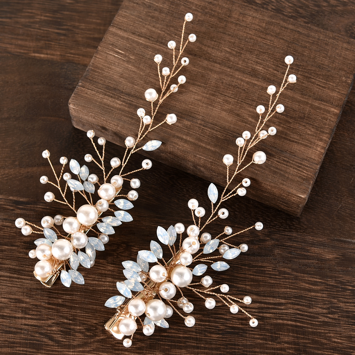 Women's Simple Style Solid Color Alloy Inlay Rhinestones Pearl Hair Clip display picture 3