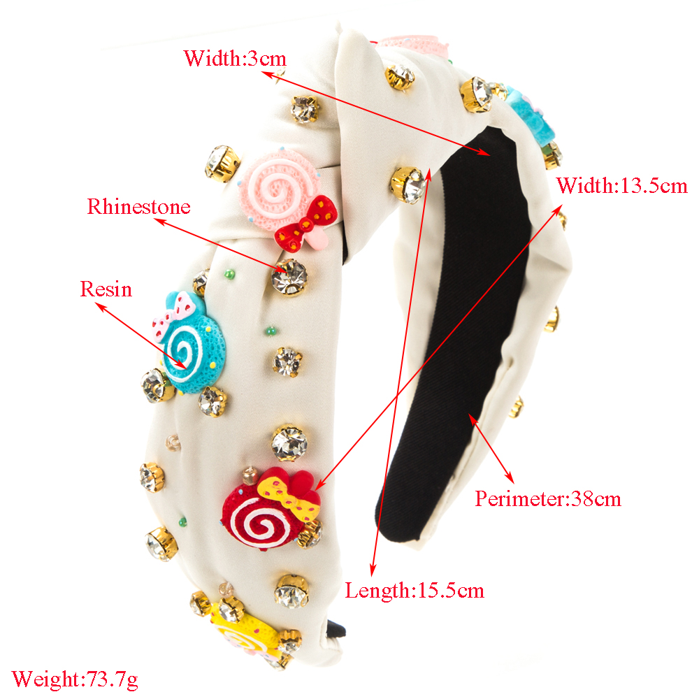 Women's Cute Sweet Bow Knot Shoe Cloth Inlay Resin Rhinestones Hair Band display picture 1