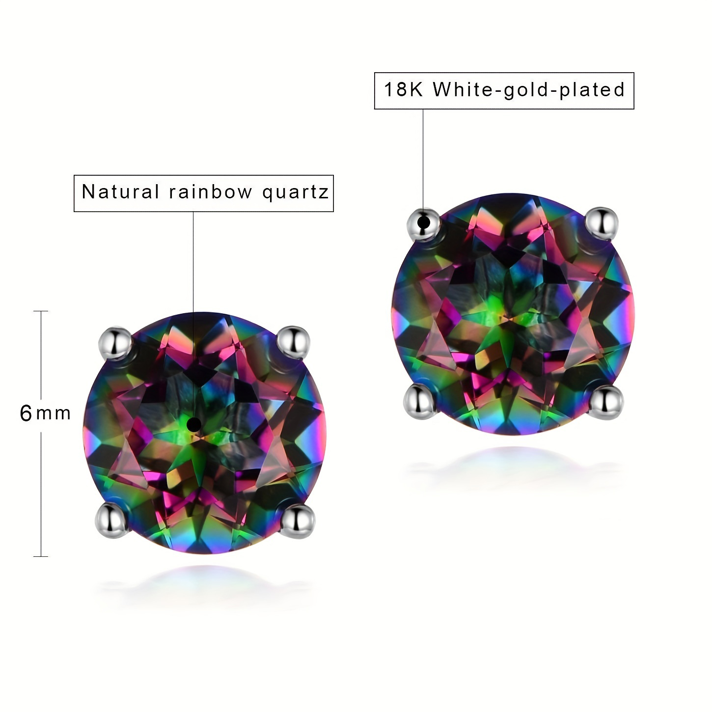 3 Pairs Rock Square Plating Inlay Copper Zircon White Gold Plated Ear Studs display picture 5