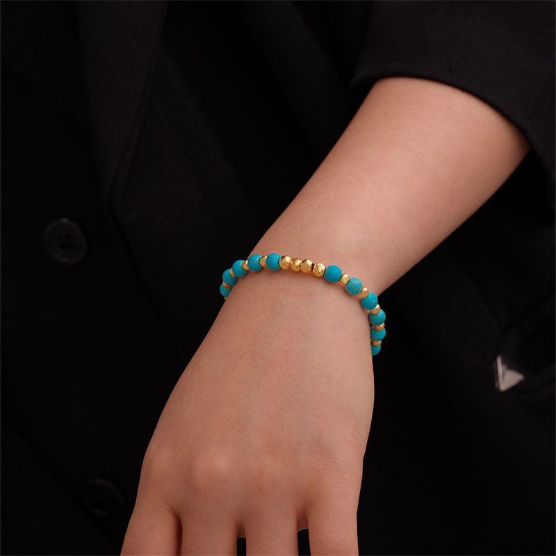Vintage Style Ethnic Style Geometric 304 Stainless Steel Turquoise K Gold Plated Bracelets In Bulk display picture 9