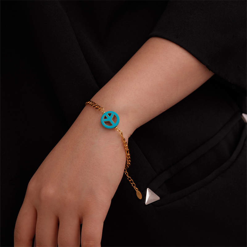 Vintage Style Ethnic Style Geometric 304 Stainless Steel Turquoise K Gold Plated Bracelets In Bulk display picture 12