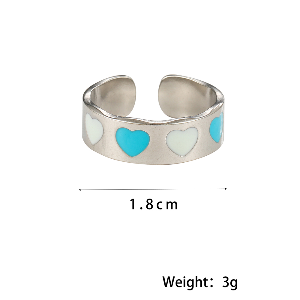 Sweet Heart Shape Stainless Steel Plating Open Rings display picture 8