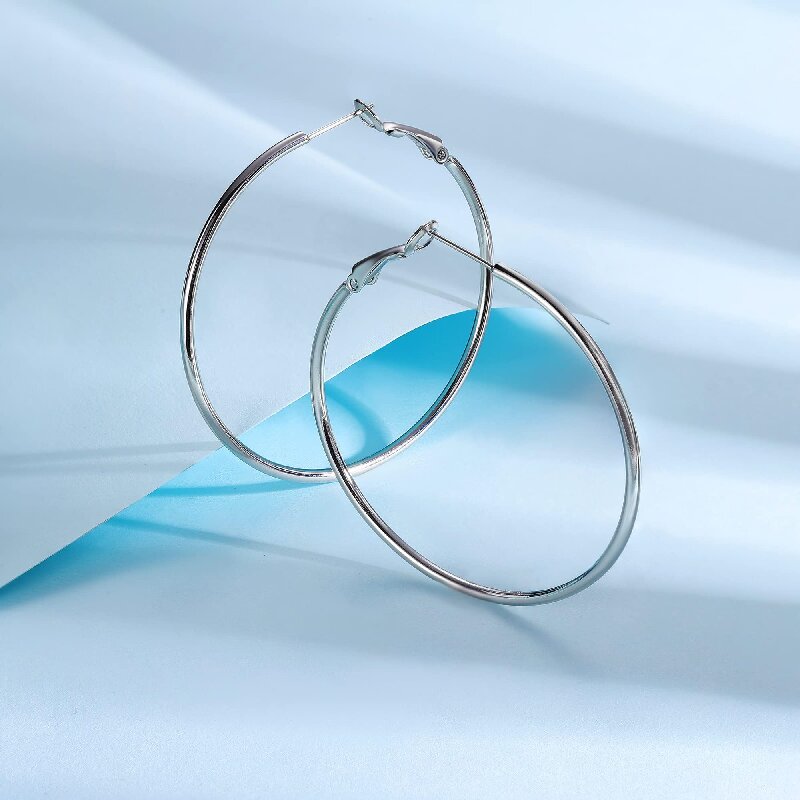 1 Pair Luxurious Queen Bridal Circle 304 Stainless Steel Hoop Earrings display picture 1