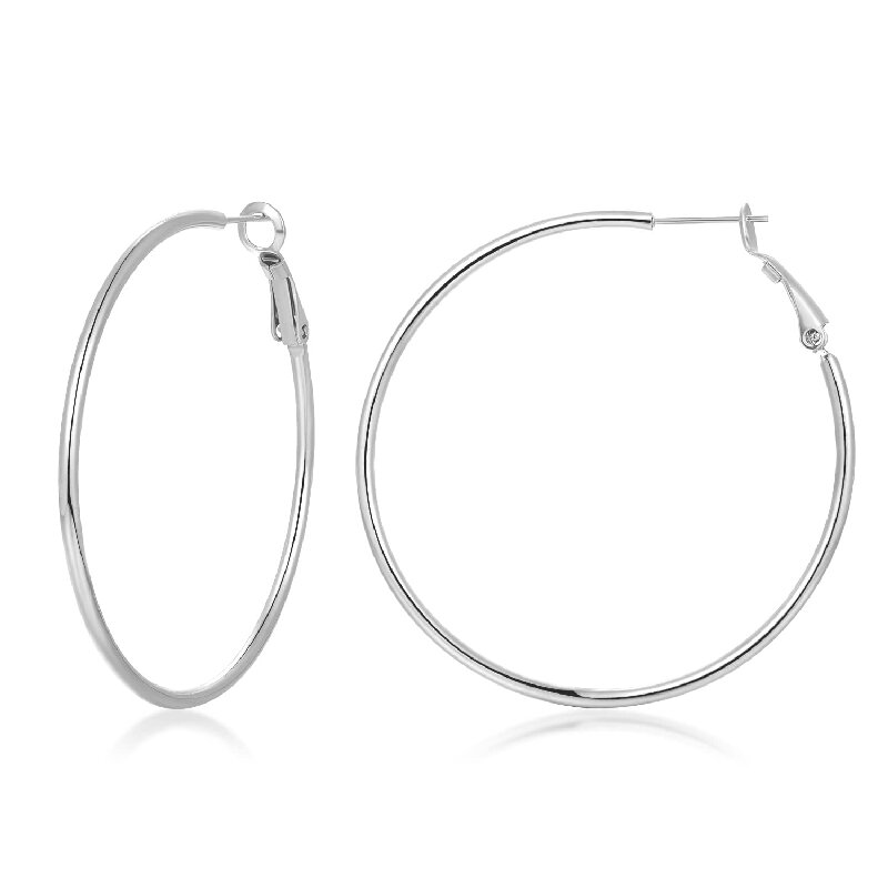 1 Pair Luxurious Queen Bridal Circle 304 Stainless Steel Hoop Earrings display picture 4