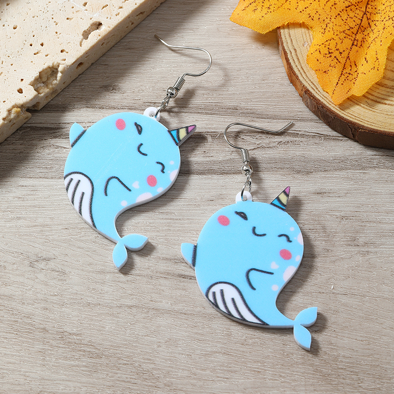 1 Pair Cute Animal Slippers Mushroom Painted Arylic Silver Plated Drop Earrings display picture 34