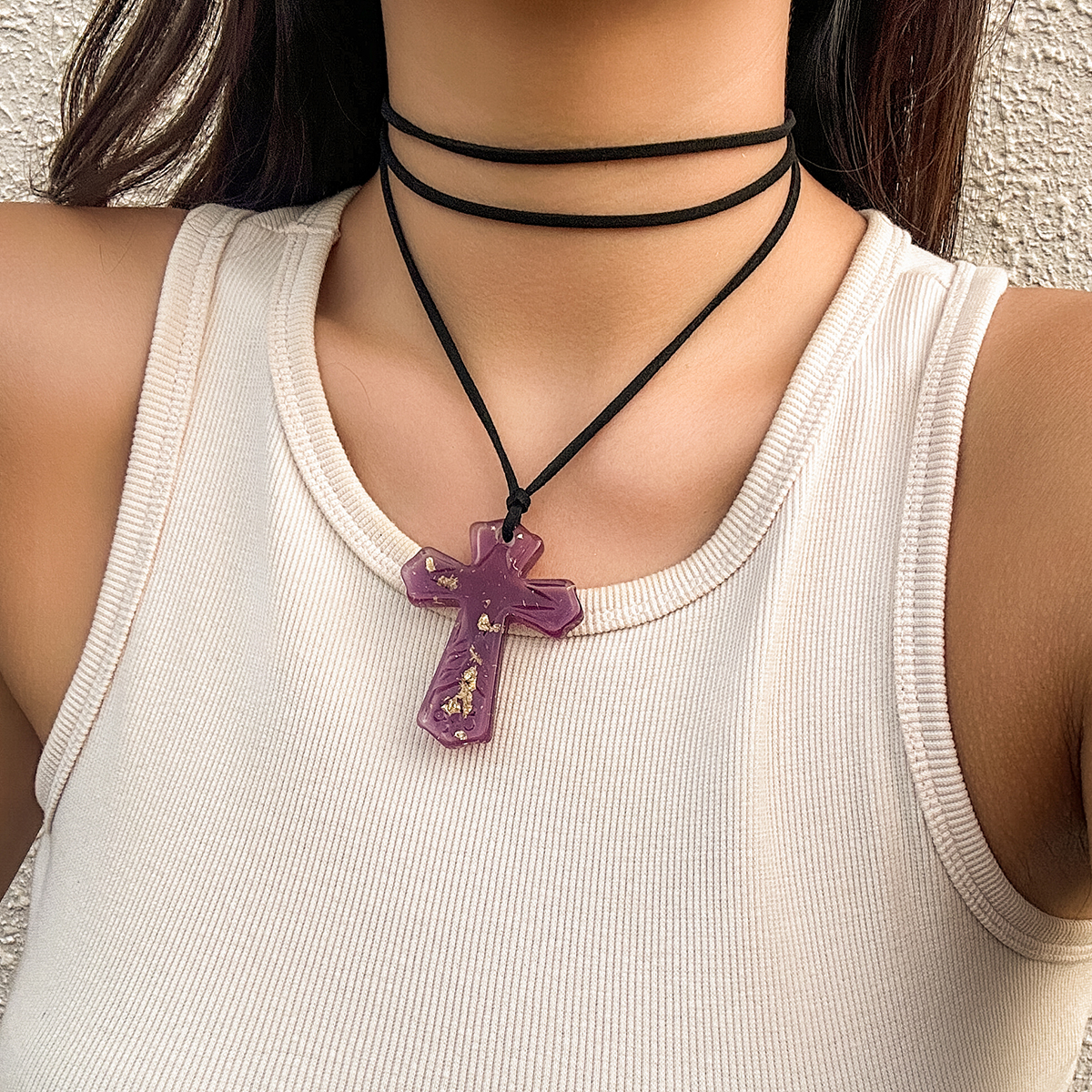 Casual Retro Simple Style Irregular Cross Resin Layered Women's Charms display picture 1