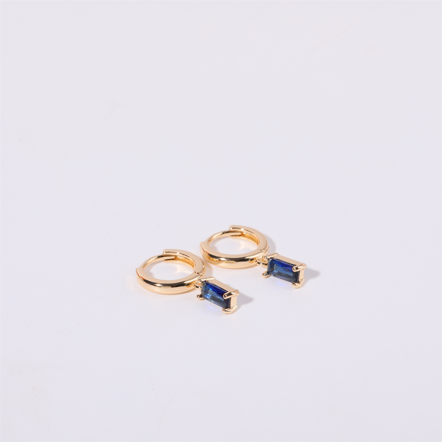 1 Pair Simple Style Rectangle Plating Inlay 201 Stainless Steel 304 Stainless Steel Titanium Steel Birthstone Gold Plated Drop Earrings display picture 2