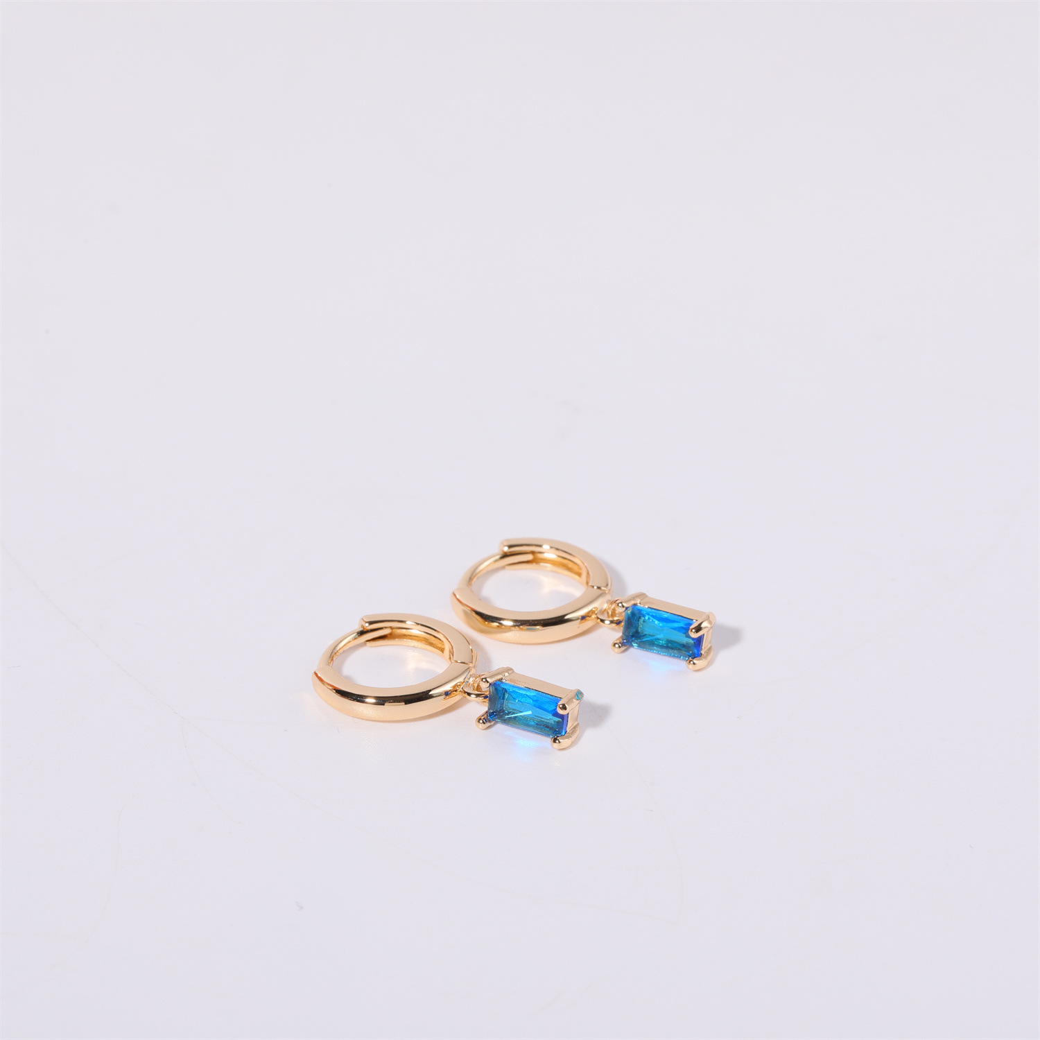 1 Pair Simple Style Rectangle Plating Inlay 201 Stainless Steel 304 Stainless Steel Titanium Steel Birthstone Gold Plated Drop Earrings display picture 6