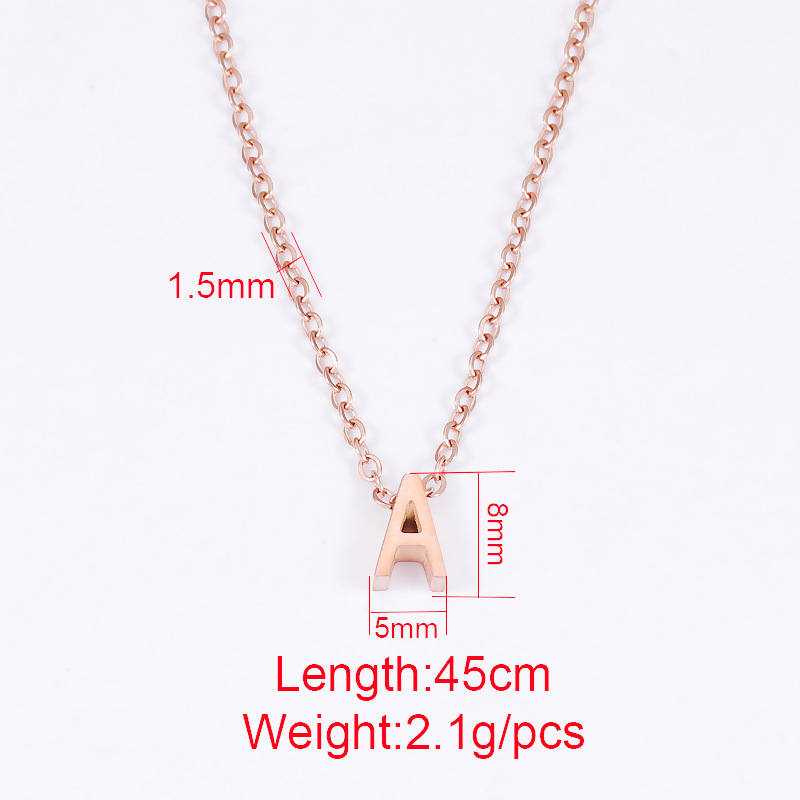 Stainless Steel Rose Gold Plated Simple Style Letter None Pendant Necklace display picture 1