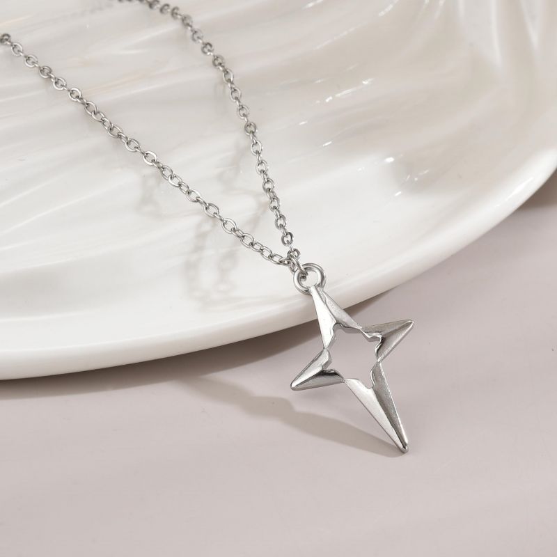 Acier Inoxydable Plaqué Or 18K Style Simple Polissage Placage Star Forme De Cœur Noeud D'Arc Pendentif display picture 11