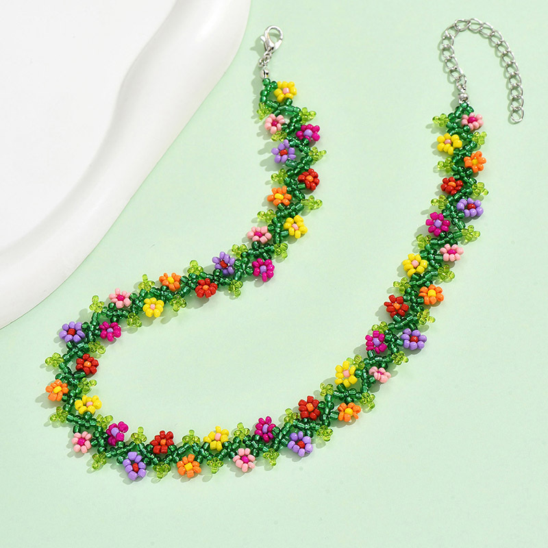 Simple Style Classic Style Flower Crystal Seed Bead Beaded Women's Choker display picture 2