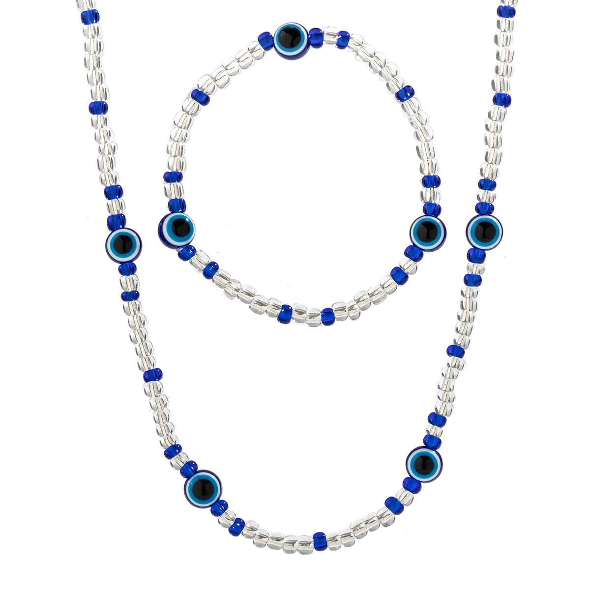 Lässig Einfacher Stil Runden Auge Aryl Saatperle Perlen Frau Armbänder Halskette display picture 4