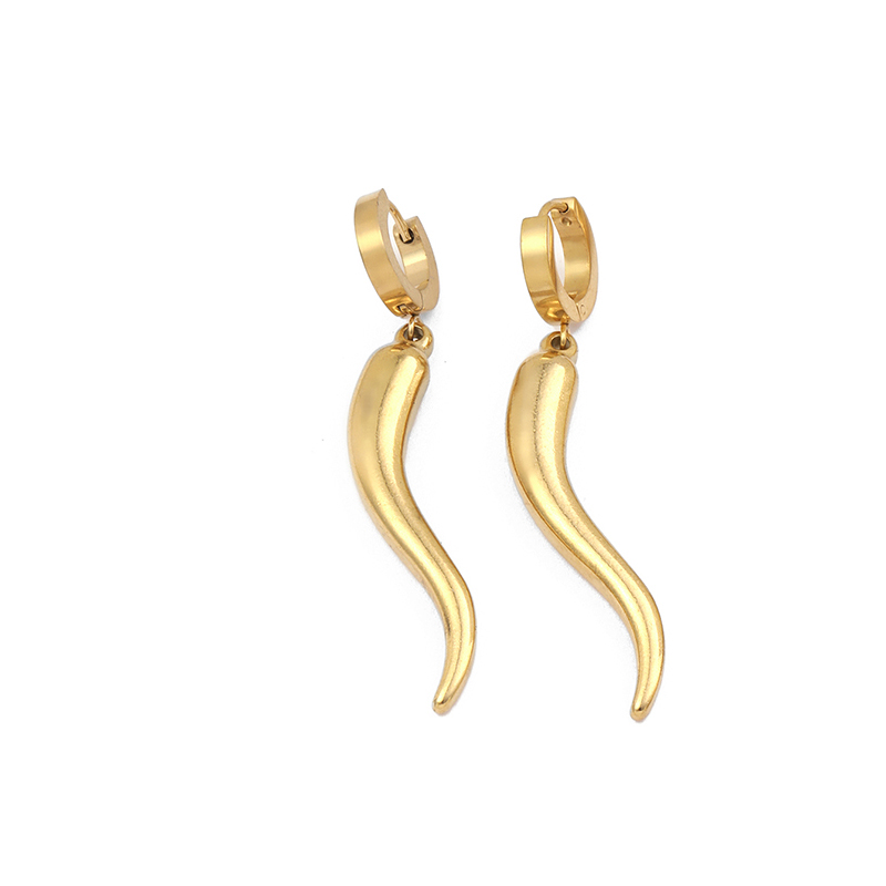 Stainless Steel 18K Gold Plated Simple Style Plating Chili Drop Earrings display picture 9