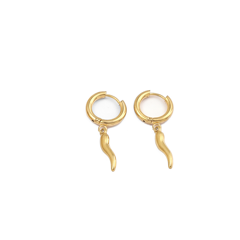 Stainless Steel 18K Gold Plated Simple Style Plating Chili Drop Earrings display picture 10