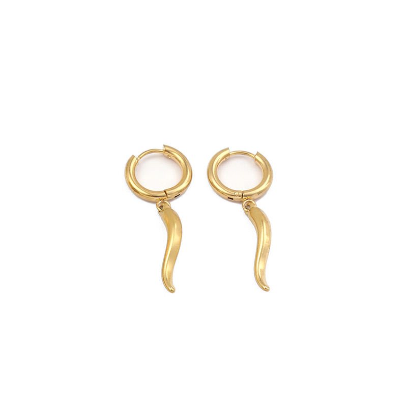 Stainless Steel 18K Gold Plated Simple Style Plating Chili Drop Earrings display picture 11