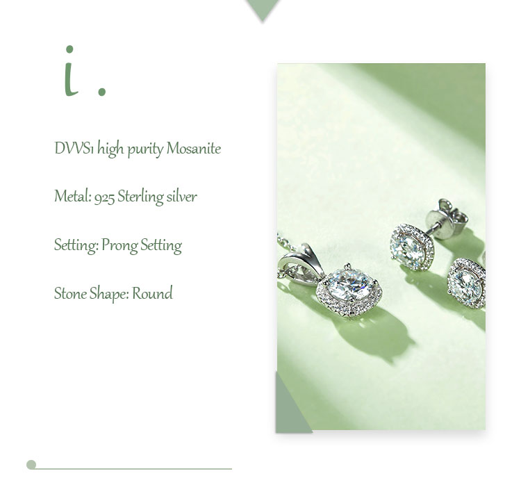 Elegant Glam Luxurious Square Sterling Silver Gra Plating Inlay Moissanite Women's Earrings Necklace display picture 1