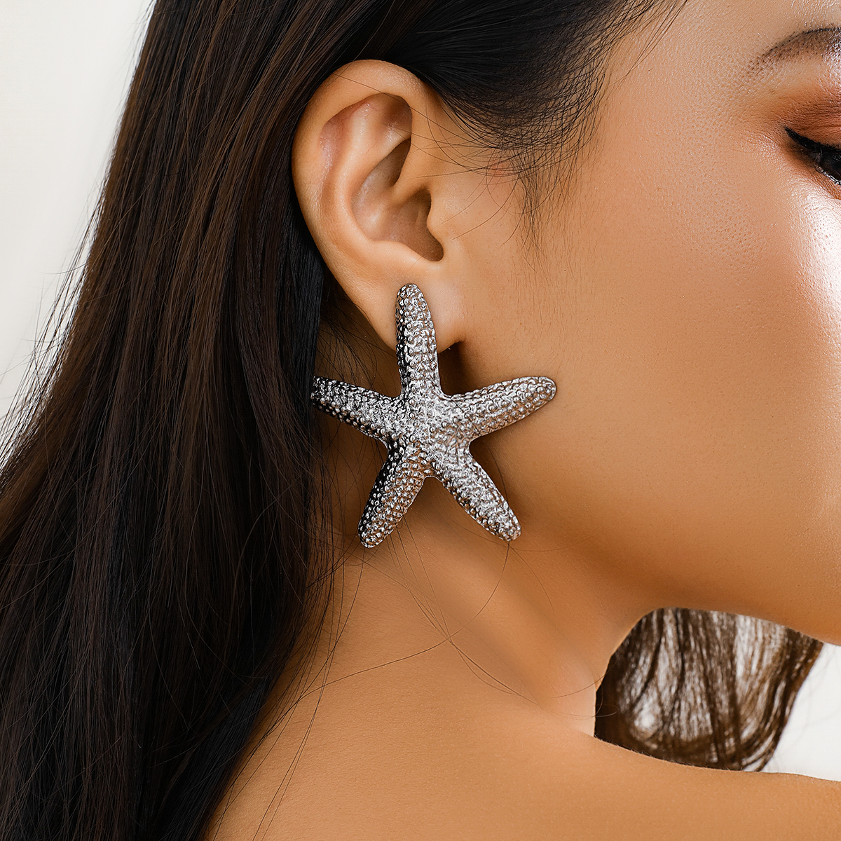 1 Pair Exaggerated Vacation Beach Starfish Plating Alloy Drop Earrings display picture 6
