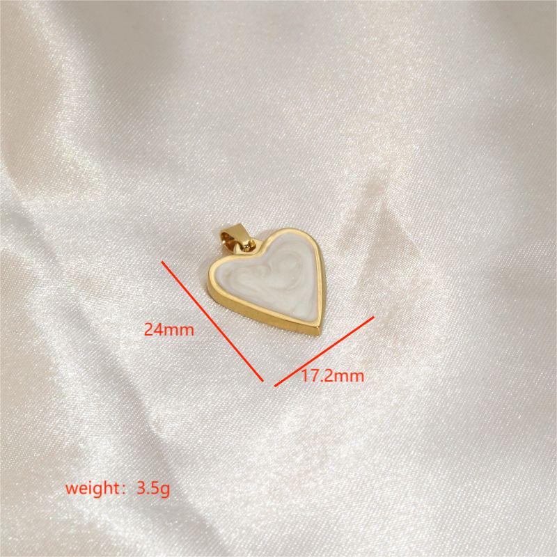 1 Piece Stainless Steel Enamel 18K Gold Plated Heart Shape display picture 17