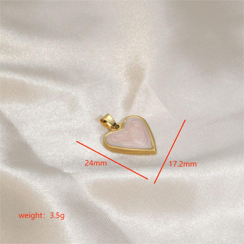 1 Piece Stainless Steel Enamel 18K Gold Plated Heart Shape display picture 5