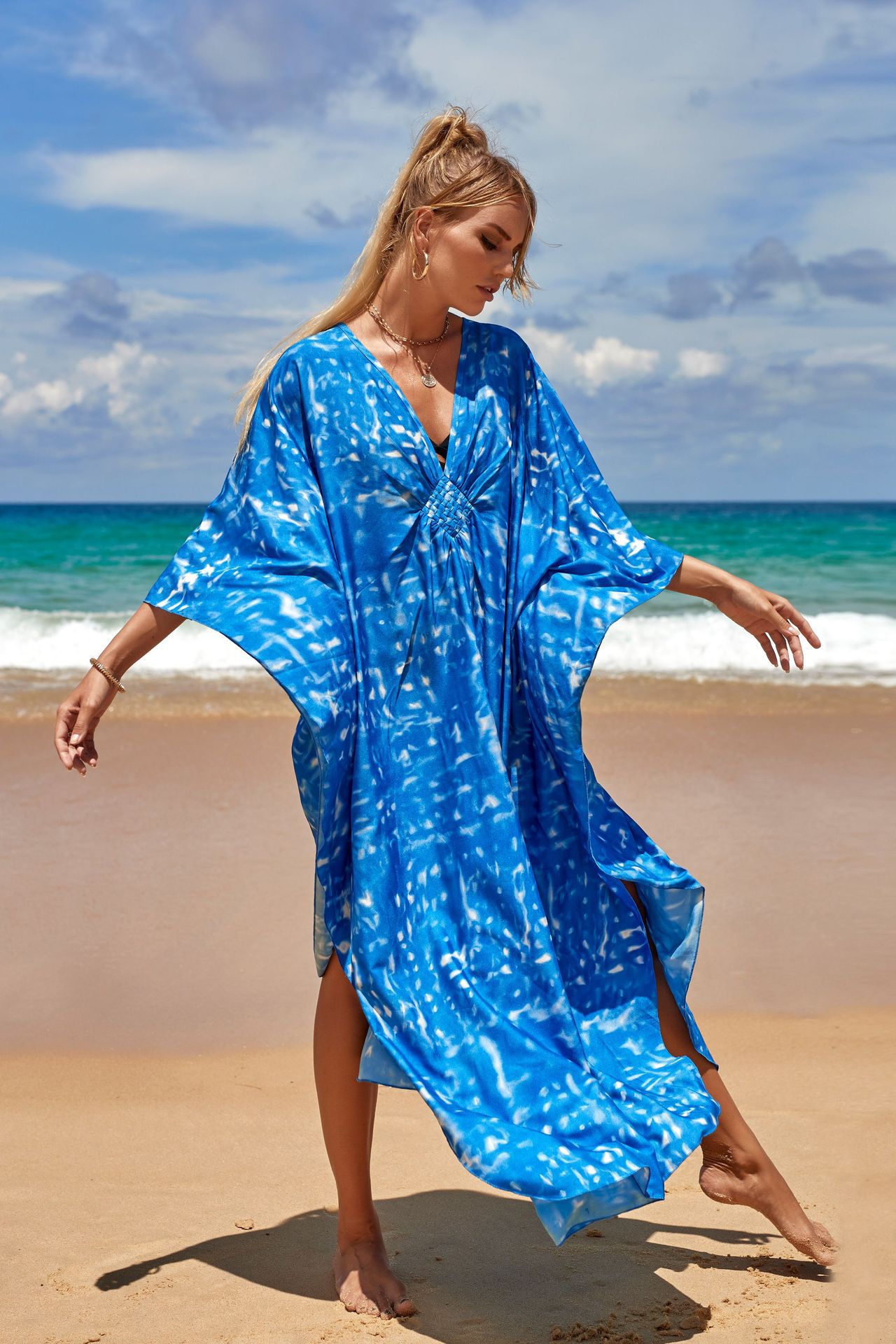 Women's Beach Color Block Printing Cover Ups display picture 10