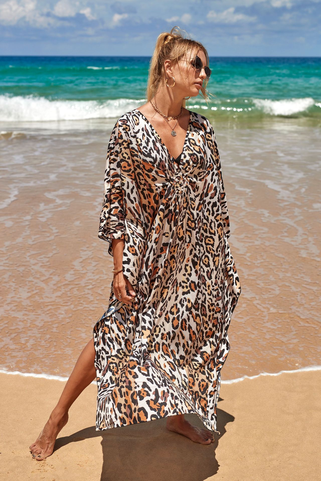 Women's Beach Color Block Printing Cover Ups display picture 29