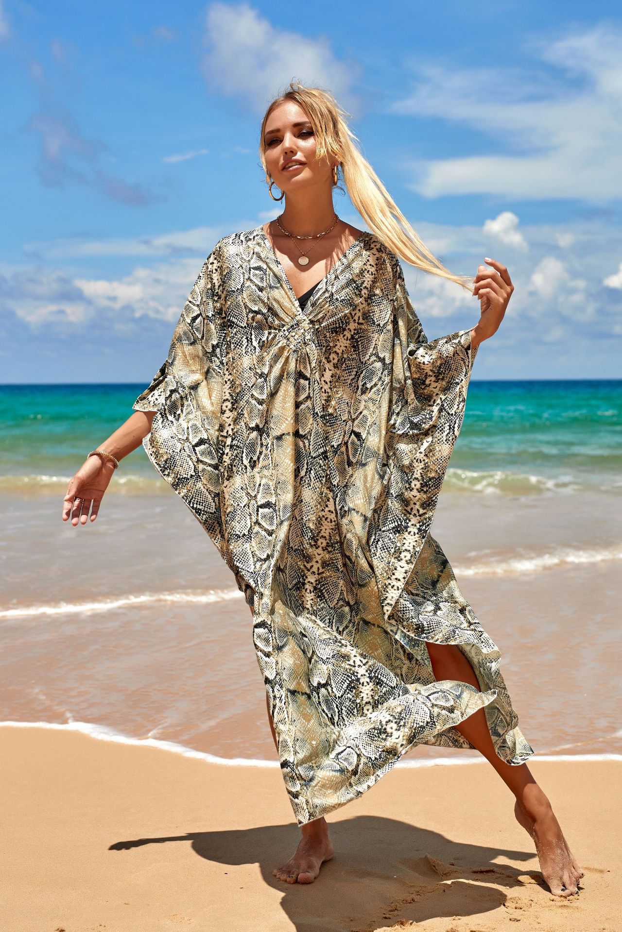 Women's Beach Color Block Printing Cover Ups display picture 42