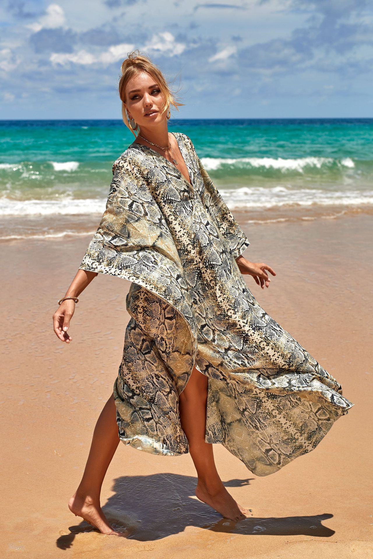 Women's Beach Color Block Printing Cover Ups display picture 56
