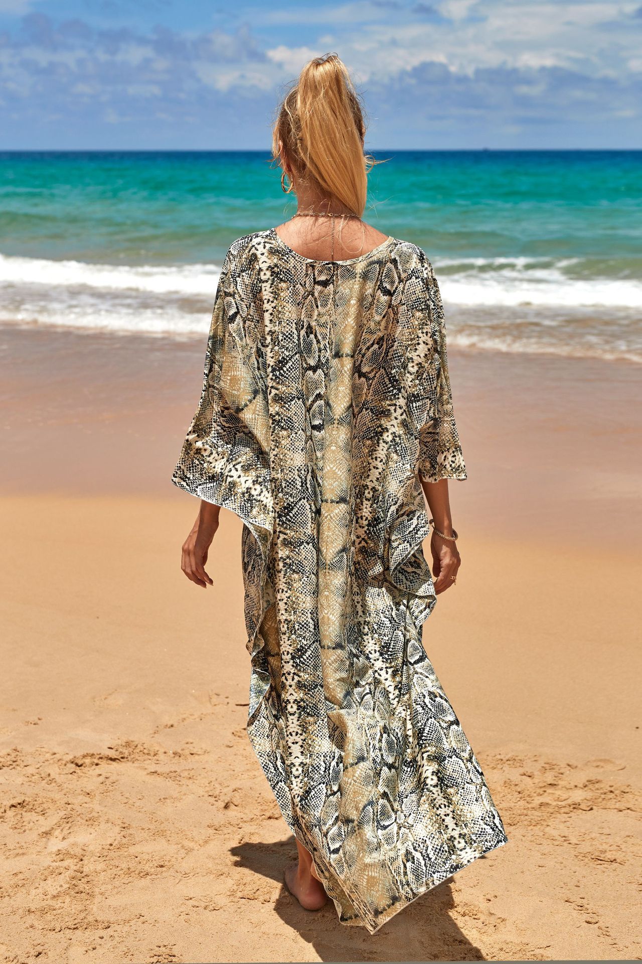 Women's Beach Color Block Printing Cover Ups display picture 33