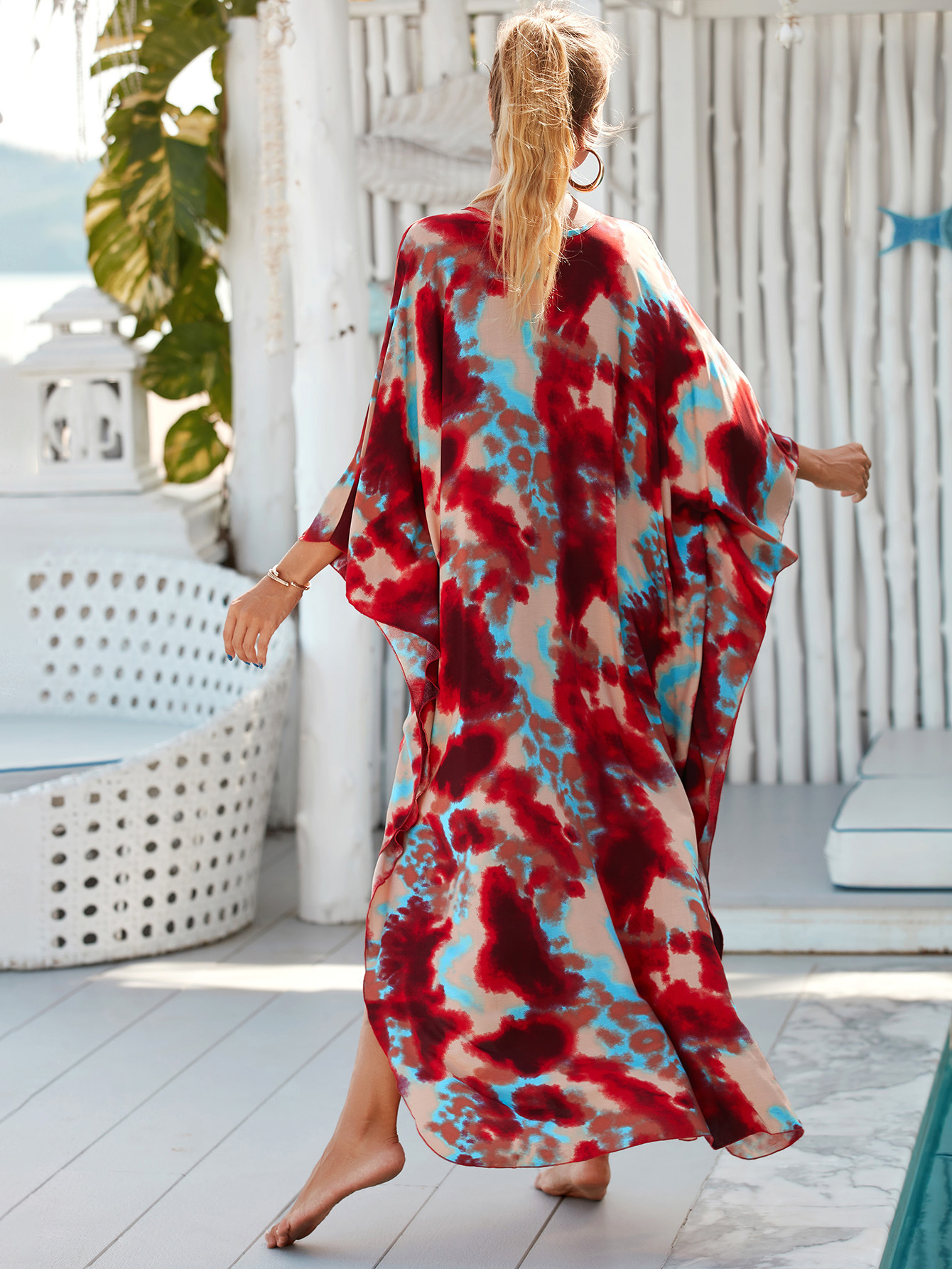 Women's Beach Color Block Printing Cover Ups display picture 65