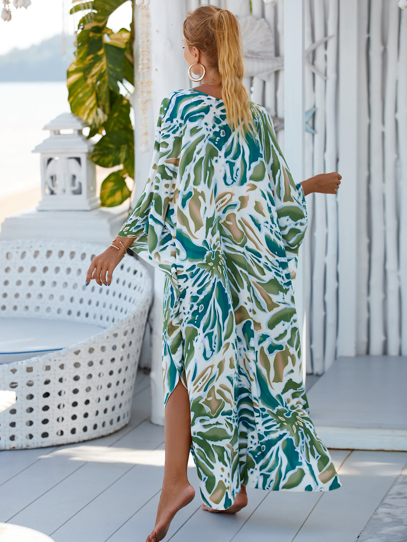 Women's Beach Color Block Printing Cover Ups display picture 54
