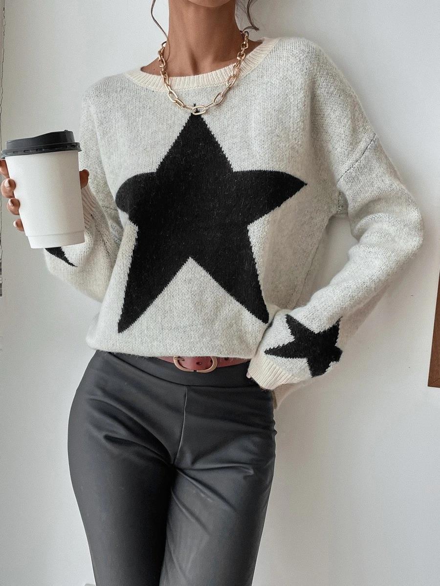 Women's Sweater Long Sleeve Sweaters & Cardigans Casual Star display picture 25