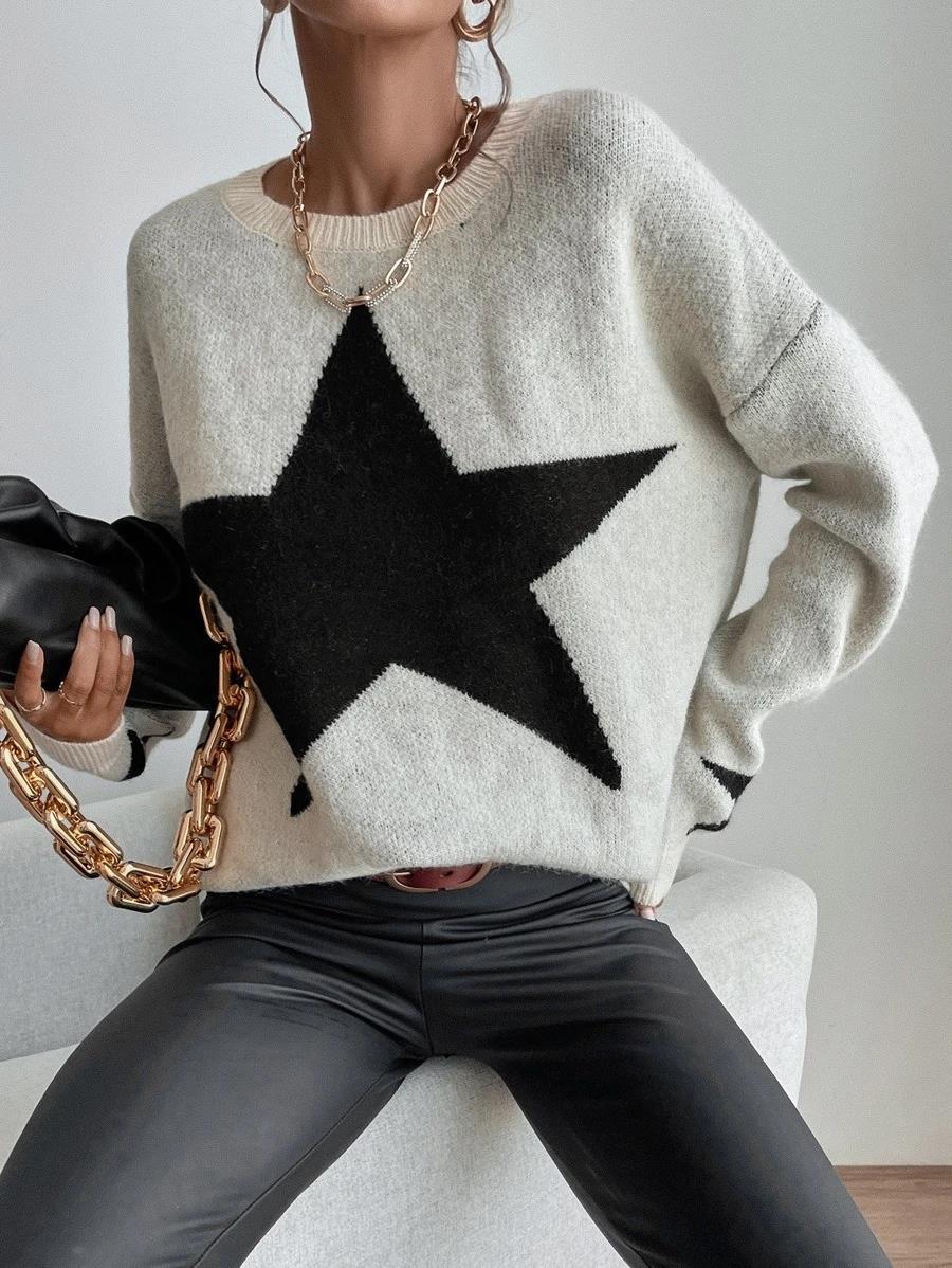 Women's Sweater Long Sleeve Sweaters & Cardigans Casual Star display picture 14