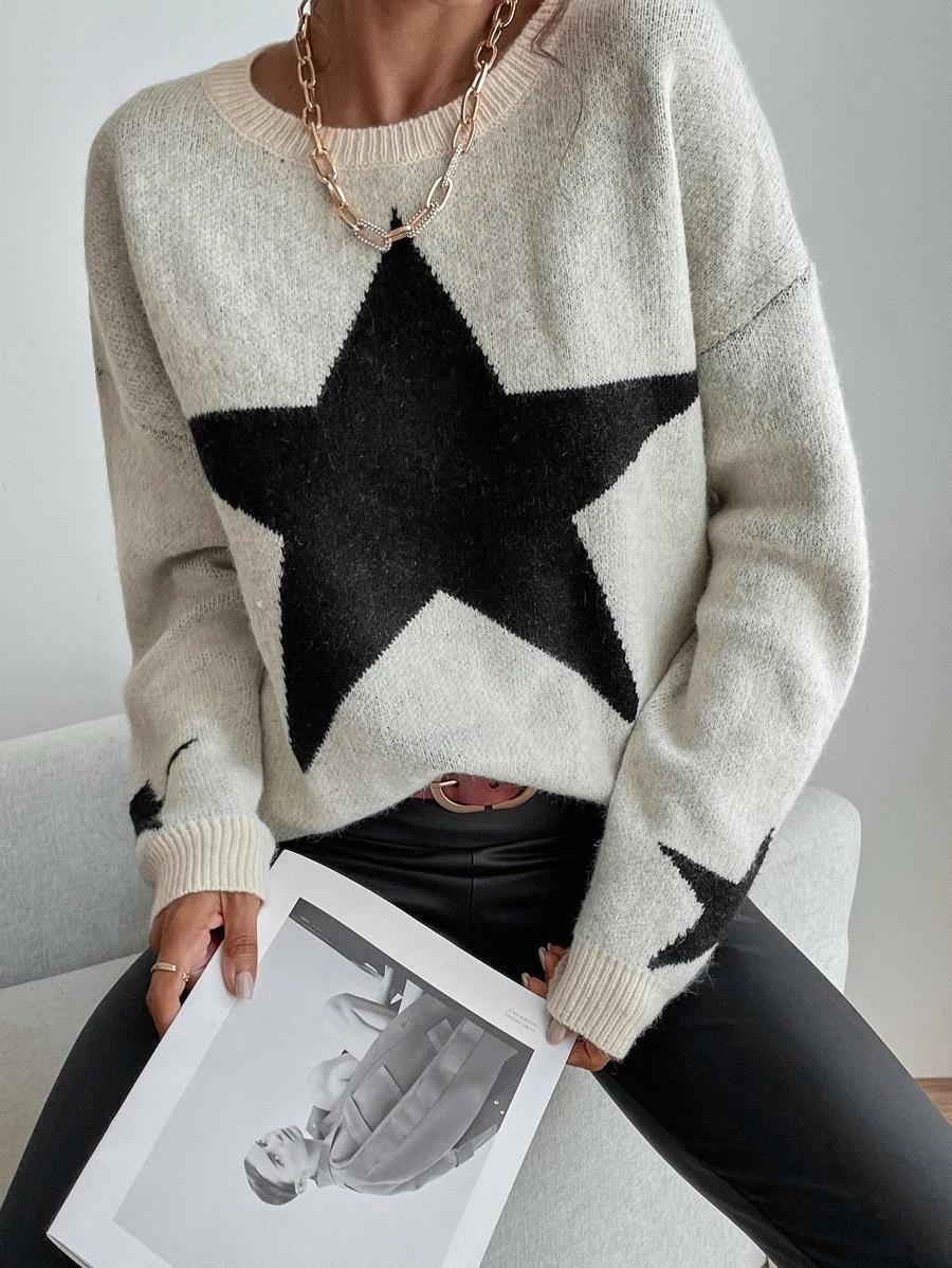 Women's Sweater Long Sleeve Sweaters & Cardigans Casual Star display picture 23