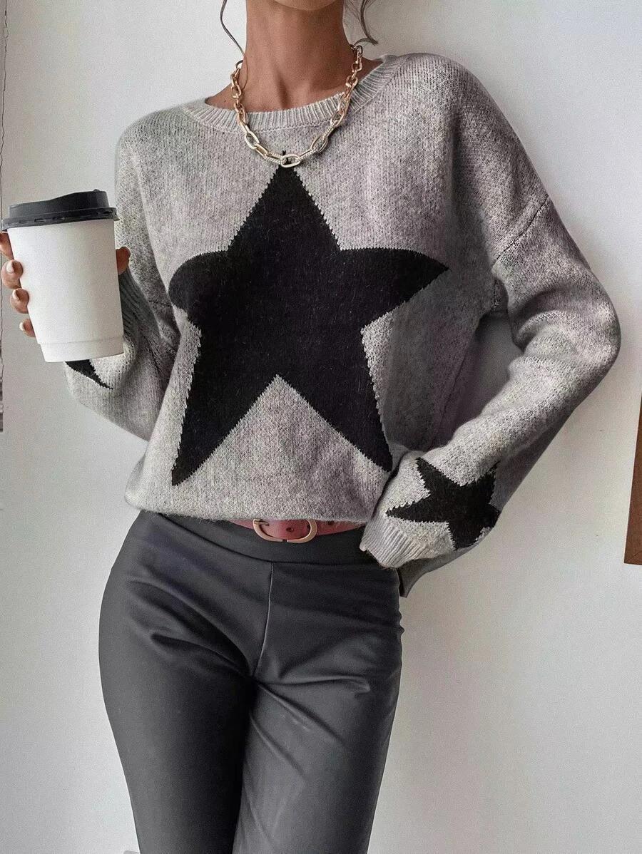 Women's Sweater Long Sleeve Sweaters & Cardigans Casual Star display picture 18