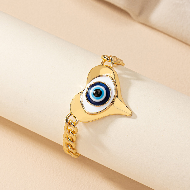 Gothic Hip-hop Exaggerated Heart Shape Eye Alloy Enamel Plating Gold Plated Unisex Jewelry Set display picture 7