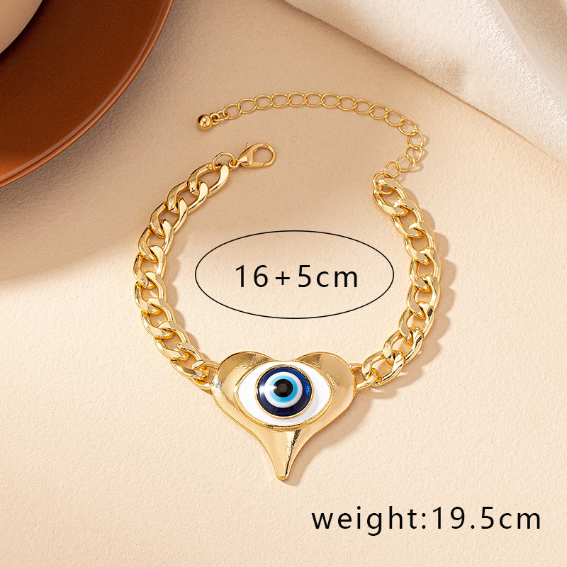 Gothic Hip-hop Exaggerated Heart Shape Eye Alloy Enamel Plating Gold Plated Unisex Jewelry Set display picture 9