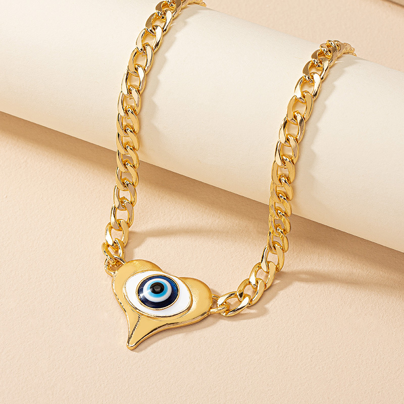 Gothic Hip-hop Exaggerated Heart Shape Eye Alloy Enamel Plating Gold Plated Unisex Jewelry Set display picture 14