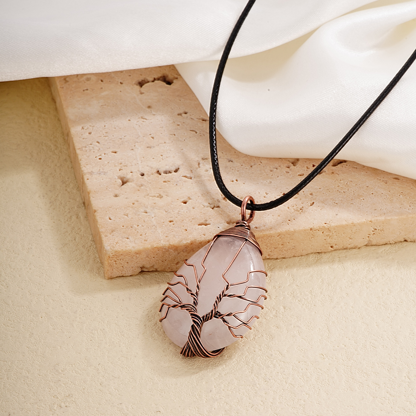 Ig Style Geometric Natural Stone Leather Rope Natural Stone Unisex Pendant Necklace display picture 10