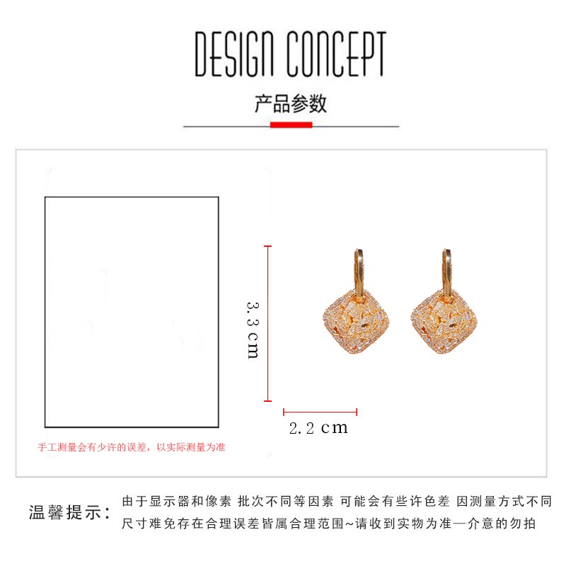 1 Pair Sweet Square Plating Alloy Drop Earrings display picture 4