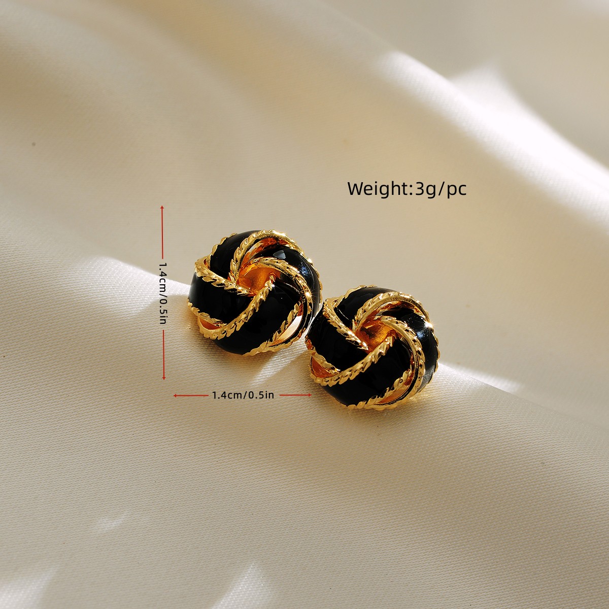 1 Pair Simple Style Round Enamel Plating Copper 18k Gold Plated Ear Studs display picture 5