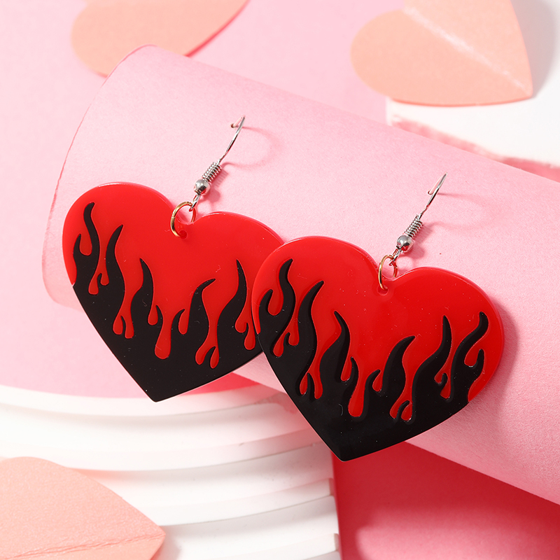 1 Pair Sweet Heart Shape Plating Arylic Silver Plated Drop Earrings display picture 2