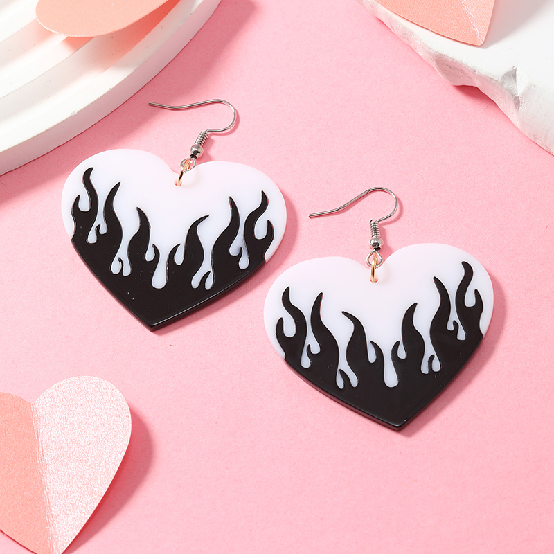 1 Pair Sweet Heart Shape Plating Arylic Silver Plated Drop Earrings display picture 6