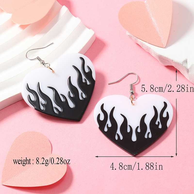 1 Pair Sweet Heart Shape Plating Arylic Silver Plated Drop Earrings display picture 5