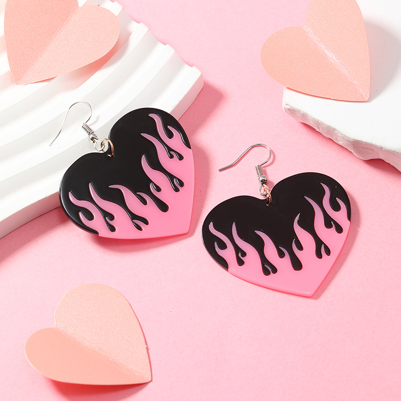 1 Pair Sweet Heart Shape Plating Arylic Silver Plated Drop Earrings display picture 12