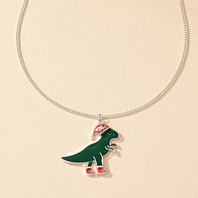 Retro Streetwear Dinosaur Alloy Plating Inlay Rhinestones Women's Pendant Necklace display picture 5
