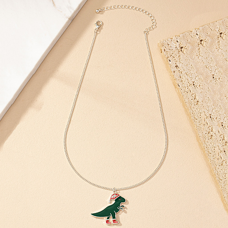 Retro Streetwear Dinosaur Alloy Plating Inlay Rhinestones Women's Pendant Necklace display picture 2