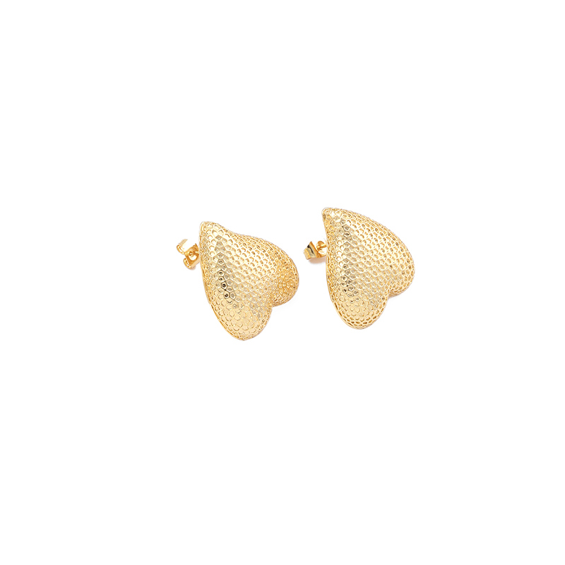 1 Pair Simple Style Heart Shape Plating Copper 18k Gold Plated White Gold Plated Ear Studs display picture 8